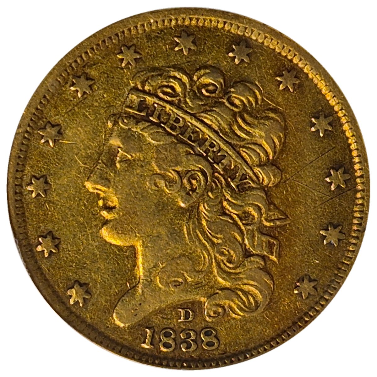 1838-D-$5-Classic-Head-First-Year-Dahlonega-Mint-Half-Eagle